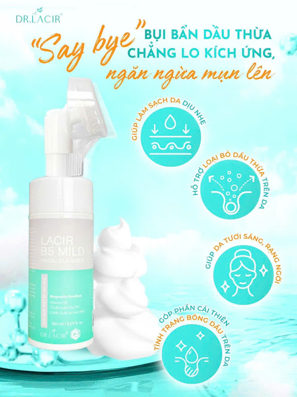 Sữa rửa mặt dịu nhẹ Dr Lacir